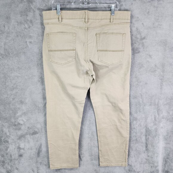 Mens Beige Iron Co. Denim Jeans Straight Leg Cotton Spandex Stretch Size 36x30 - Picture 7 of 11